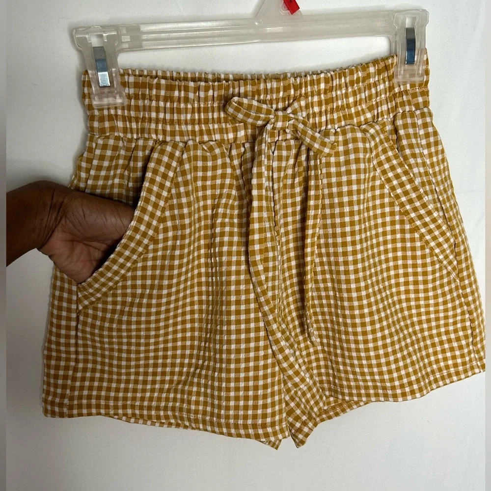 Sienna Sky Women’s ShortsYellow Mustard Gingham Check. XS